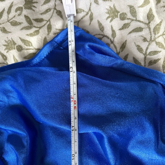 VTG Slim Allure Women’s 14 Blue One Piece Suit Ruched Slimming VTG Silhouette - Picture 15 of 15